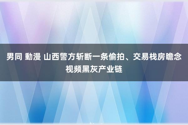 男同 動漫 山西警方斩断一条偷拍、交易栈房瞻念视频黑灰产业链