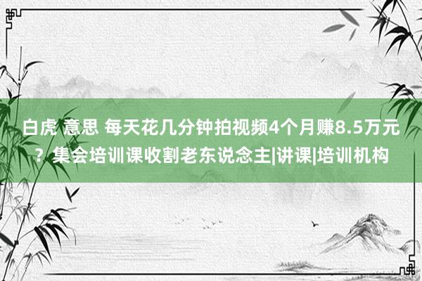 白虎 意思 每天花几分钟拍视频4个月赚8.5万元？集会培训课收割老东说念主|讲课|培训机构